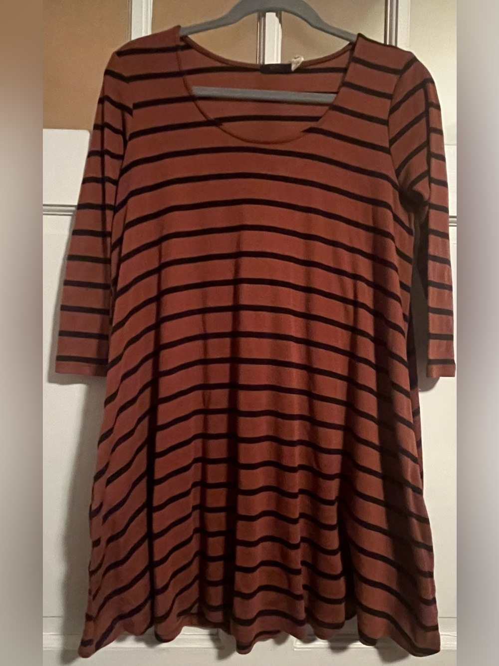 BDG (Urban Outfitters) Striped 3/4-Sleeve Swing Dress with Pockets - Size M